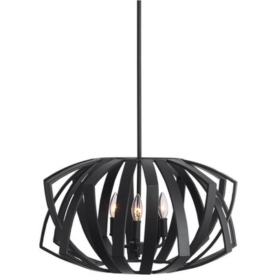 Uttermost Thales 22"W Matte Black Geometric 3-Light Pendant