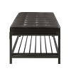 Alex Leather rectangle tufted coffee table with metal base| ARTFUL LIVINIG DESIGN - 3 of 4