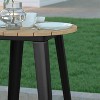 Emma and Oliver Indoor/Outdoor Bar Top Table, 23.75" Round All Weather Poly Resin Top with Steel base - 4 of 4