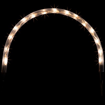 Set of Three White LED Christmas Arch Pathway Markers