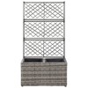 vidaXL Trellis Raised Bed with 2 Pots 22.8" x 11.8" x 42.1" Poly Rattan Gray - 2 of 4