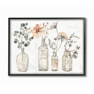 Stupell Industries Antique Floral Bouquets Flowers Glass Jar Painting