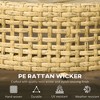 CAVINAS 2-Piece Wicker Patio Table Set,PE Rattan Round End Tables with Slatted Metal Tops,Stackable Outdoor End Tables for Garden,Porch,Brown - 3 of 4