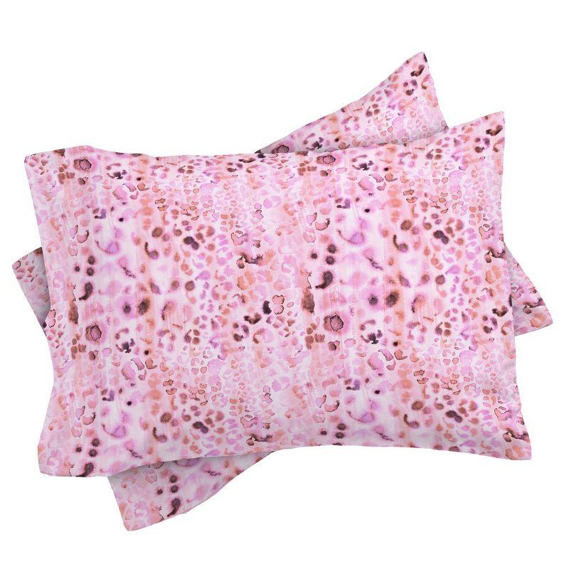 Queen/Full Schatzi Brown Jungle Cat Comforter Set Pink - Deny Designs, 4 of 8