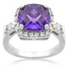 Slickblue Contemporary Amethyst Fashion Ring for Women - 5.05 Ct. Cubic Zirconia, Size 5-10 - 2 of 4