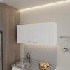 GlasFlength Decorative Storage Cabinets Accent Storage Cabinet Wall Cabinet Wall Storage Shelf With 2 Door for Room, White, 19.3"*39.4"*12.6" - 2 of 4