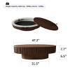 47" Modern Oval Coffee Table with Storage, Center Table with Removable Tabletop for Living Room or Apartment – The Pop Home - 4 of 4