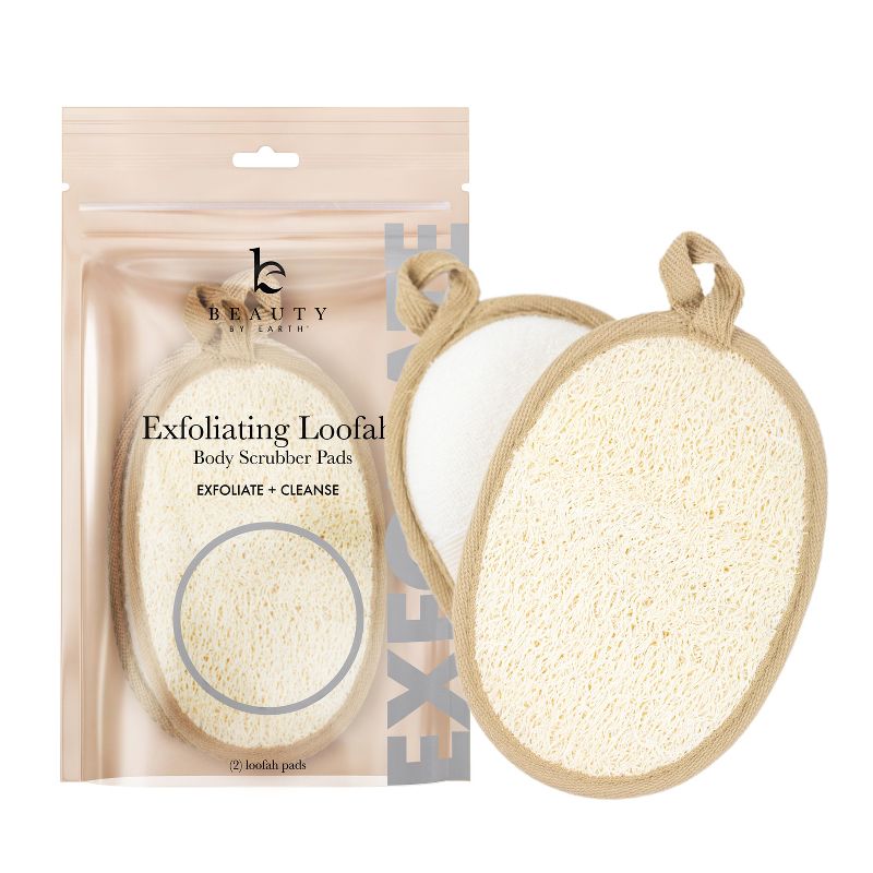 Beauty by Earth Exfoliating Loofah Sponge Body Scrubber Pack of 2 Natural Loofah Sponges, 1 of 8