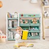 Safstar Kids Toy Storage Organizer w/Bins & Multi-Layer Shelf for Bedroom Playroom Green - 2 of 4