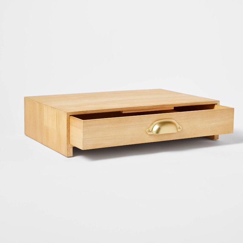 Wooden Monitor Stand with Drawer Naturals - Threshold&#8482;, 4 of 5