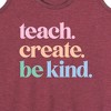 Women's - Instant Message - Teach Create Be Kind Graphic Racerback Tank - 2 of 4