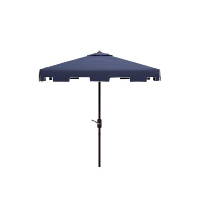 7.5' Square Zimmerman Market Umbrella Navy/White - Safavieh