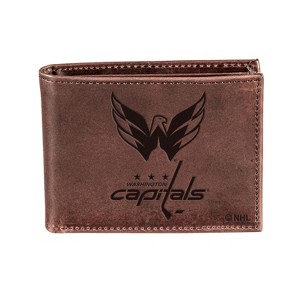 Evergreen NHL Washington Capitals Brown Leather Bifold Wallet Officially Licensed with Gift Box - 1 of 1
