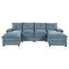 115" U-Shaped Chenille Sectional Sofa,6-Seater Couch with Adjustable Armrest Pillows,Modern Modular Sofa for Living Room Office-Baofuwish - 3 of 4