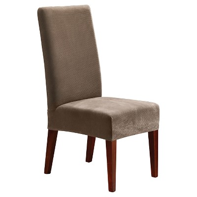 Stretch Pique Short Dining Room Chair Slipcover Taupe Sure Fit