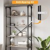 Vintage Industrial 5-Tier Bookshelf, 81.3" Tall Bookcase with Storage Drawer & Metal Frame for Living Room or Office - 4 of 4