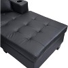 CAVINAS 96 Inch Sectional Sofa for Living Room with L Shape Chaise Lounge,4 Seats,Convertible Modular Couch with Cup Holder,2 Pillows,Black - 4 of 4
