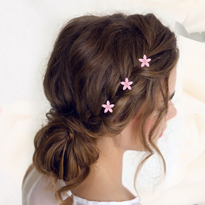 Unique Bargains Girl's Rhinestone Mini Floral Hair Clips 20 Pcs, 3 of 7