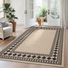 Modern Easy Jute Rug Machine Washable Geometric Bordered Indoor Outdoor Carpet - 4 of 4