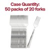 Smarty Had A Party Shiny Metallic Silver Hammered Plastic Forks - 1000 pcs - 4 of 4