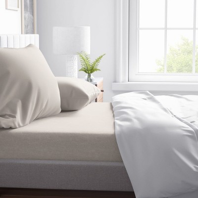 Natemia Fitted Bed Sheet Queen Biege