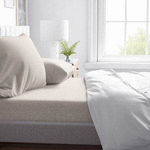 Natemia Fitted Bed Sheet Queen Biege - 1 of 4