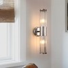 DORESshop 3 in. 2-Light Chrome Crystal Bathroom Wall Sconce, Vertical Horizontal Wall Mount Vanity Light Fixture - 2 of 4
