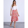 INSPIRE CHIC Women's Print Floral Peasant Elastic Waist A-Line Midi Skirts - 3 of 4