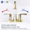 Gulches Brushed Gold Bathroom Faucet, 2-Handle, High Arc Swivel Spout, Centerset 4 Inch, Includes Pop-up Drain & Supply Hoses - 4 of 4