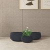 Rosemead Home & Garden 3pc Kante Concrete Outdoor Planter Pots Black 21.6"x21.6"x10.2" - 3 of 4