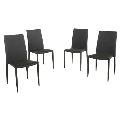 Set of 4 Comstock Stackable Dining Chair Black - Christopher Knight Home