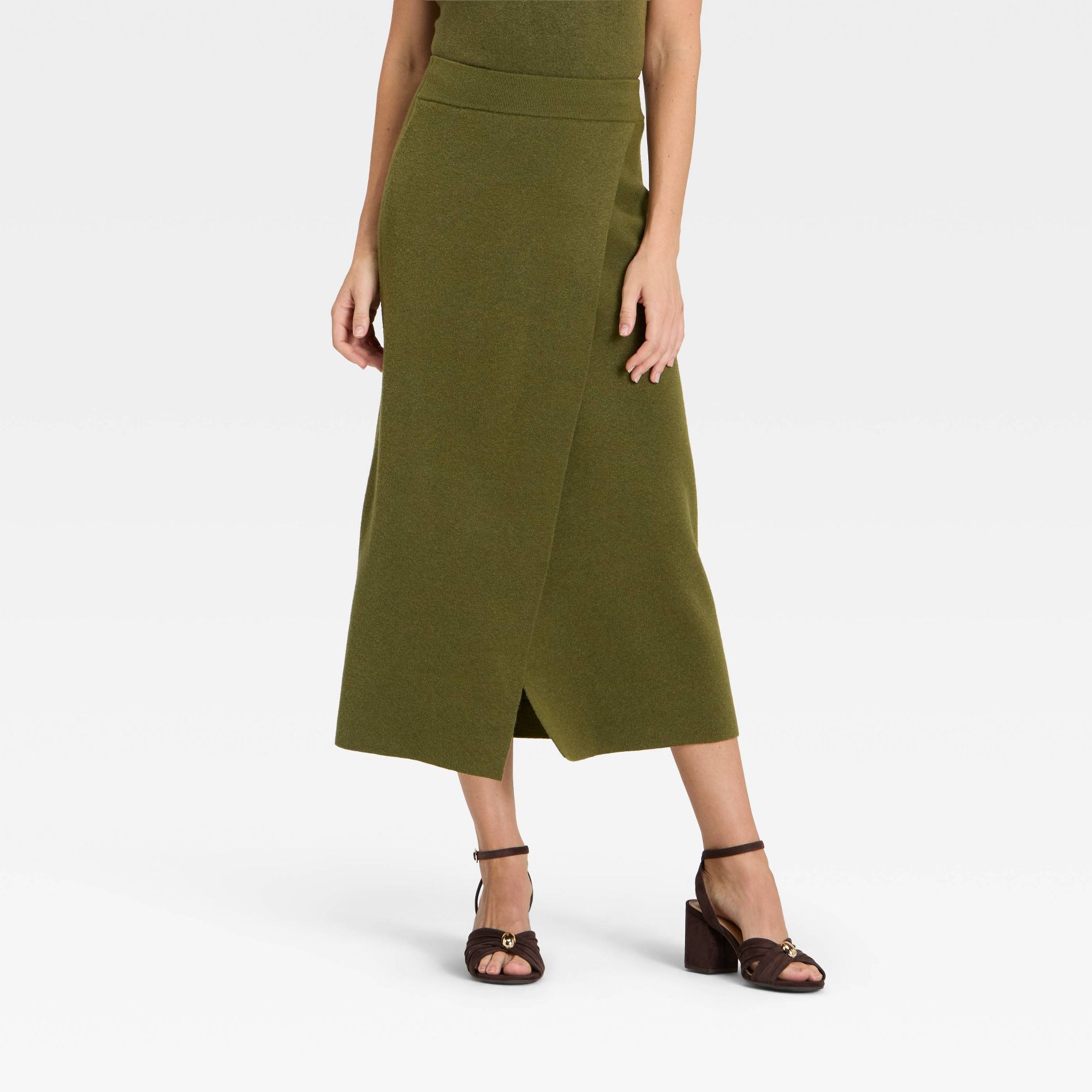 Women's Wrap Column Midi Skirt - A New Day™