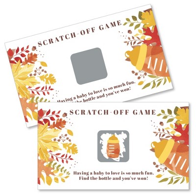 Big Dot of Happiness Fall Foliage Baby - Autumn Leaves Baby Shower Game Scratch Off Cards - 22 Count