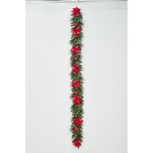 Artificial Eucalyptus Leaves Garland with Berries, Greenery Garland for Wedding Arch Backdrop, Garden Gate, Doorways, Table, Runner, Door Home Decor - 1 of 2