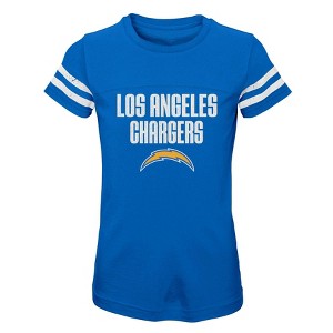 NFL Los Angeles Chargers Girls' Stripe Sleeve Fashion T-Shirt - 1 of 1
