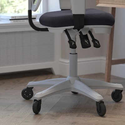 Gray Mesh Swivel Task Chair with Adjustable Arms