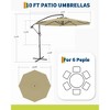 10FT  Cantilever Umbrella, Base Included - for 2-6 People, 360-Degree Rotation & Infinite Tilt, Fade-Resistant Canopy for Deck Pool Garden Backyard - 4 of 4