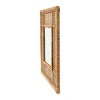 23.5" Square Modern Wood Rattan Wall Mirror Brown - Storied Home - 4 of 4