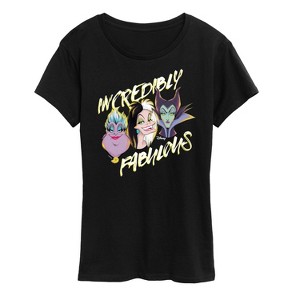 Women's - Disney Villains - Incredibly Fabulous Short Sleeve Graphic T-Shirt - 1 of 4