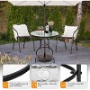 VINGLI Patio Table with Umbrella Hole, 32" Outdoor Dining Table Steel Tempered Glass Patio Tables Round Outdoor Tables for Balcony Garden Deck - 4 of 4