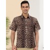 INSPIRE CHIC Men's Casual Summer Animal Leopard Printed Short Sleeves Button Shirts - 2 of 4