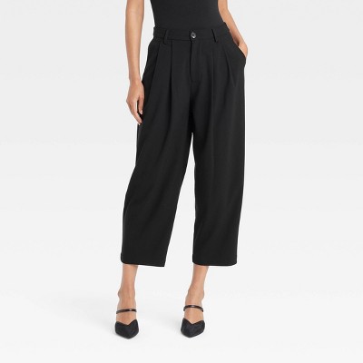 Women's High-Rise Barrel Ankle Pants - A New Day™ Black 4