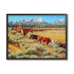 Stupell Industries Western Ranch Horse Cattle Framed Giclee Art - 1 of 4