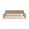 CAVINAS Twin XL Size Floor Bed Modern Wooden Bed Frame with Storage Shelves, Guardrails, Opening and Ports for Bedroom - 4 of 4