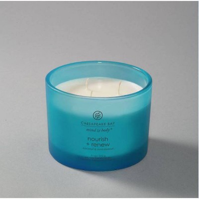 Light Blue Frosted Glass Soy Jar Candle with Wood Lid