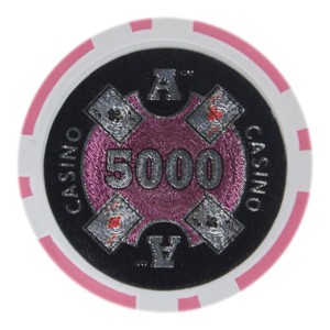 Slickblue 14-Gram Clay Composite Poker Chips 25-Pack, Laser Inlay, Casino Game Chips, Multicolor, $1-$25K - 1 of 3