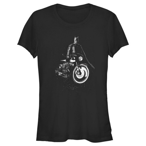 Juniors Womens The Batman Batcycle In The Shadows T-shirt : Target