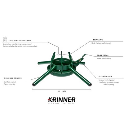 Krinner Green Steel Christmas Tree Stand with Foot Pedal and Water Reservoir