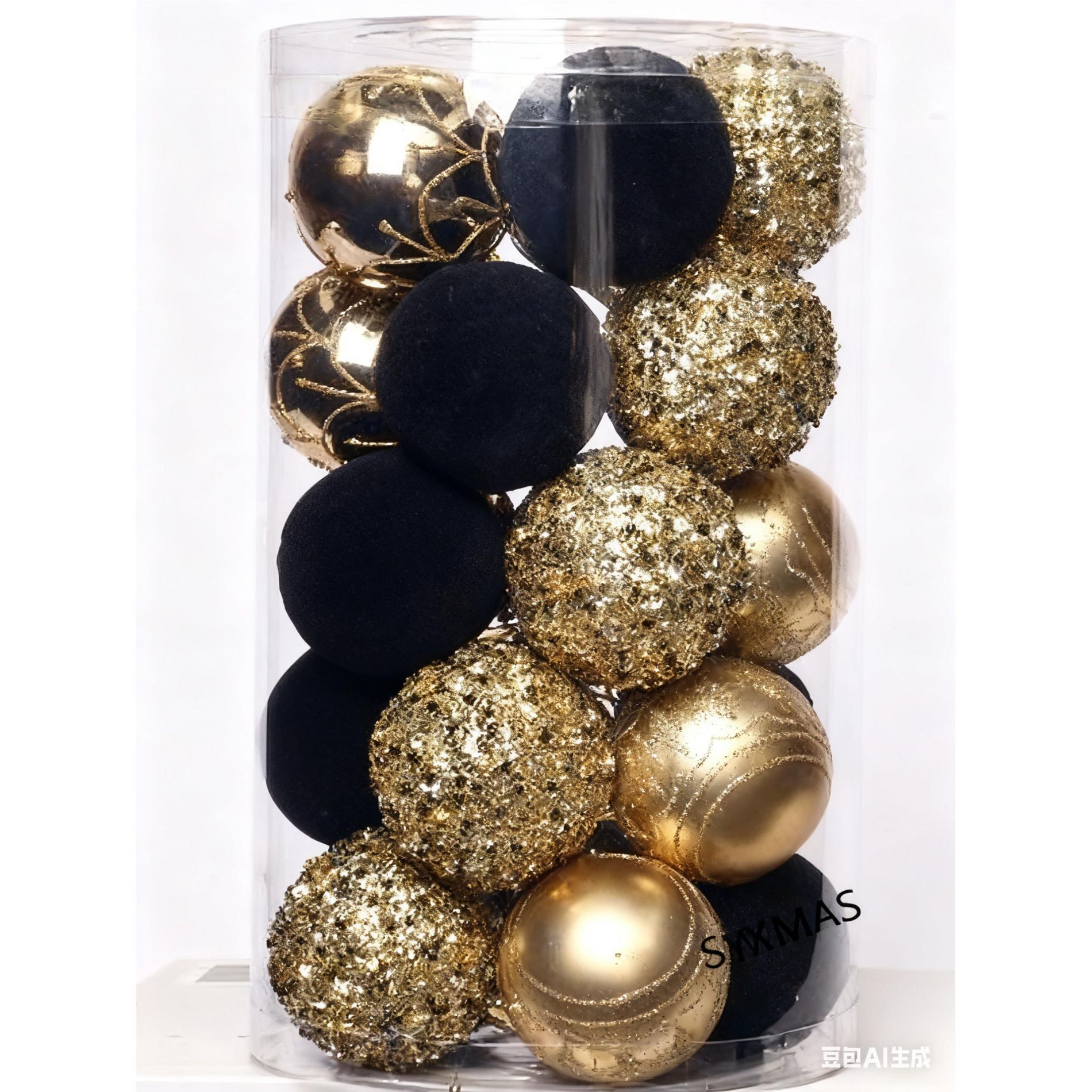 25 Pcs 2.36" Christmas Tree Ornaments Set, Christmas Ball Decorations, Suitable for Christmas Party, Holiday Wedding Indoor and Outdoor Decoration