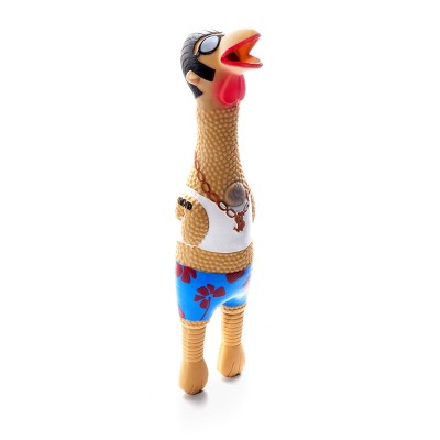 Charming Pet Earl Rubber Chicken Dog Toy - L